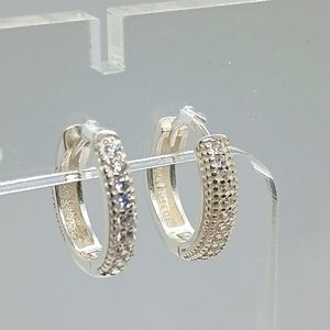 Huggies with Zirconias Hoops Earrings .925 silver